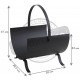Porte bûches design en métal noir 