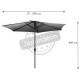 Parasol en aluminium 300 cm avec manivelle kori 