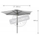 Parasol en aluminium 350 cm avec manivelle hug 