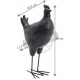 Statuette poule grise en résine 