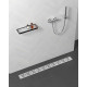 Caniveau de douche italienne inox, grille à trous avec siphon inox - Dimension au choix 