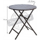 Table de terrasse pliante marron en métal vieilli 