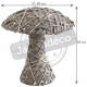 Champignon en osier gris et bois 
