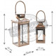 Lanterne en métal cuivré et corde (lot de 2) 