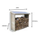 Abri range-bûches habrita foresta rb18869 mural autoclavé 2 stères 1,88x0,86/0,65x1,87/1,63m 