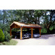 Abri voiture en bois charpente traditionnelle 2 voitures 