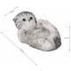 Chaton gris jouant en résine 18 cm 