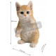 Chaton roux sur pattes arrières en résine 21 cm 