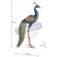 Paon décoratif en métal 94 cm 