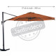 Parasol déporté en aluminium 350 cm vita - Couleur au choix 