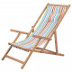 Chaise pliable de plage bois d'eucalyptus solide et tissu - Couleur au choix Multicolore