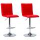 Chaises de bar 2 pcs similicuir - Couleur au choix Rouge