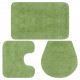 Jeu de tapis de salle de bain 3 pcs tissu - Couleur au choix Vert