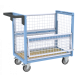 Chariot conteneur grillagé 250 kg - Avec ou sans toit et dimensions au choix Sans toit