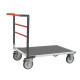 Chariot à dossier fixe 600 kg - Matière du plateau et dimensions au choix Bois médium + tapis caoutchouc