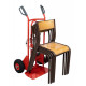 Diable porte-chaises bavette réglable poignées à garde roues PN 250/70 kg 