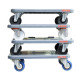 Plateau roulant polypropylène sans rebord, 600 x 400 mm, roues NY inox, 500 kg 
