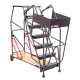 Escabeau roulant à immobilisation automatique charge 150 kg 10 marches ht travail 4310 mm 