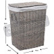 Corbeille à linge en osier avec doublure 100% coton 