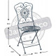 Chaise de jardin pliante en métal mandala 