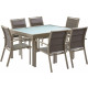 Salon de jardin moderne 6 personnes modulo - Coloris au choix Taupe