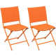 Chaise pliante textilène et acier (lot de 2) - Couleur au choix Orange