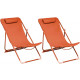 Chilienne en acier et toile globe (lot de 2) - Couleur au choix Orange