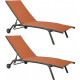 Lit de soleil en aluminium prima (lot de 2) - Coloris au choix Marron