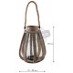 Lanterne de jardin en bois vieilli et verre 
