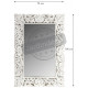 Miroir en manguier patiné blanc 