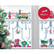 Sticker fenêtre voitures et cadeaux de noël 24 x 3 x 36 cm 