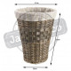 Panier à linge en éclisse bronze et coton 