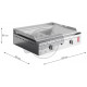 Plancha en inox lisse et rainurée avec housse chef 55 cm 