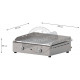 Plancha en inox lisse et rainurée avec couvercle chef 55 cm 
