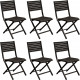 Chaises pliantes en aluminium lucca (lot de 6) - Couleur au choix Noir