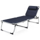 Chaise longue de camping pliable rome bleu 200x67x35cm 