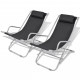 Chaises inclinables de terrasse 2 pièces acier 69 x 61 x 94 cm - Couleur au choix Noir