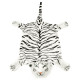 Tapis en peluche en forme de tigre 144 cm blanc 