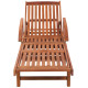 Lot de 2 transats chaise longue bain de soleil lit de jardin terrasse meuble d'extérieur avec table bois d'acacia solide helloshop26 02_0012078 