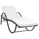 Lot de 2 transats chaise longue bain de soleil lit de jardin terrasse meuble d'extérieur avec table résine tressée noir helloshop26 02_0012132 