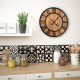 Horloge murale vintage à quartz bois et métal 60 cm xxl 