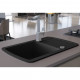 Vidaxl évier de cuisine en granit bac unique 780 x 500 x 310 mm - couleur au choix Noir