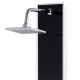 Panneau de douche pomme de douche robinet verre acier inoxydable 120 cm noir  