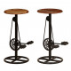 Tabourets de bar 2 pcs bois massif de récupération 