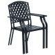 Vidaxl chaises empilables d'extérieur 2 pcs acier noir 