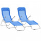 Vidaxl chaises longues pliables 2 pcs textilène - couleur au choix Bleu