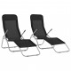 Vidaxl chaises longues pliables 2 pcs textilène - couleur au choix Noir