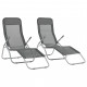Vidaxl chaises longues pliables 2 pcs textilène - couleur au choix 