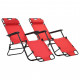 Vidaxl chaises longues pliables 2 pcs avec repose-pied acier - couleur au choix Rouge