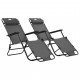 Vidaxl chaises longues pliables 2 pcs avec repose-pied acier - couleur au choix Gris